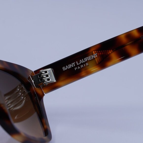 Saint Laurent SL560 003 Sunglasses Havana Square Frame, Brown Lenses - Picture 4 of 10